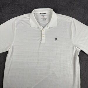 Chaps Polo Shirt Mens Large White Stay Dry Golfing Golfer Golf Preppy